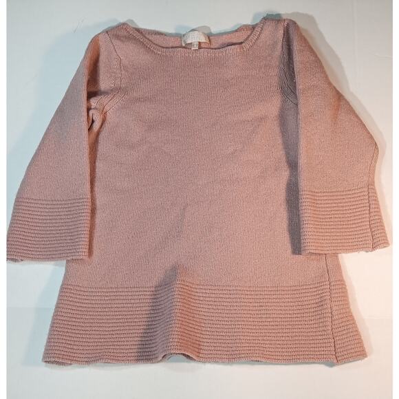 Benedetta Pink Wool Blend Sweater Small | Merino Cashmere Ribbed Hem Pullover - Picture 1 of 4